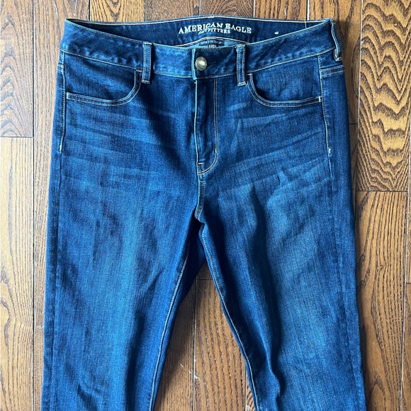 Blue Regular Length American Eagle Super Stretch x4 Skinny Jeans Size 12 - Picture 2 of 5